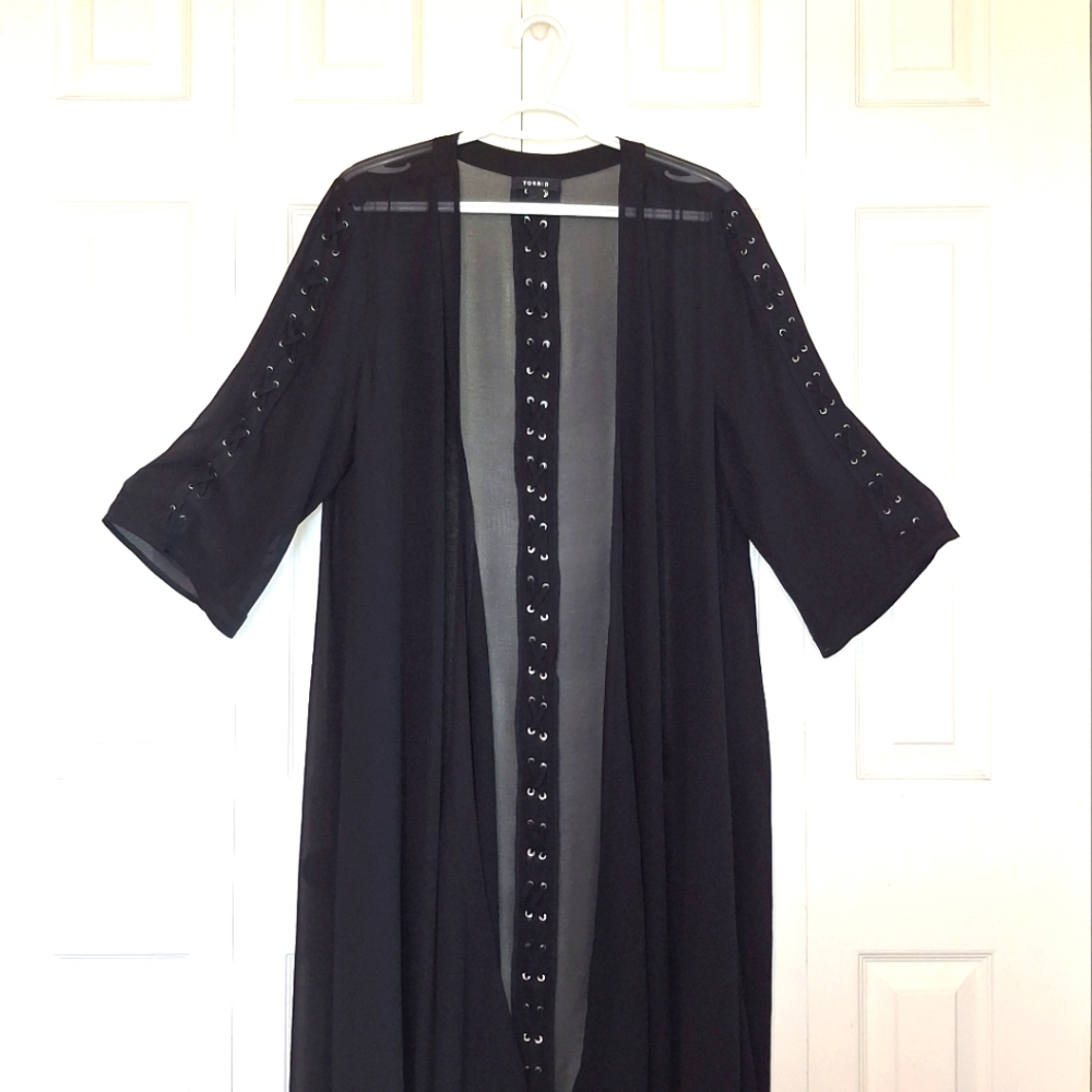 Torrid Sheer Black Kimono